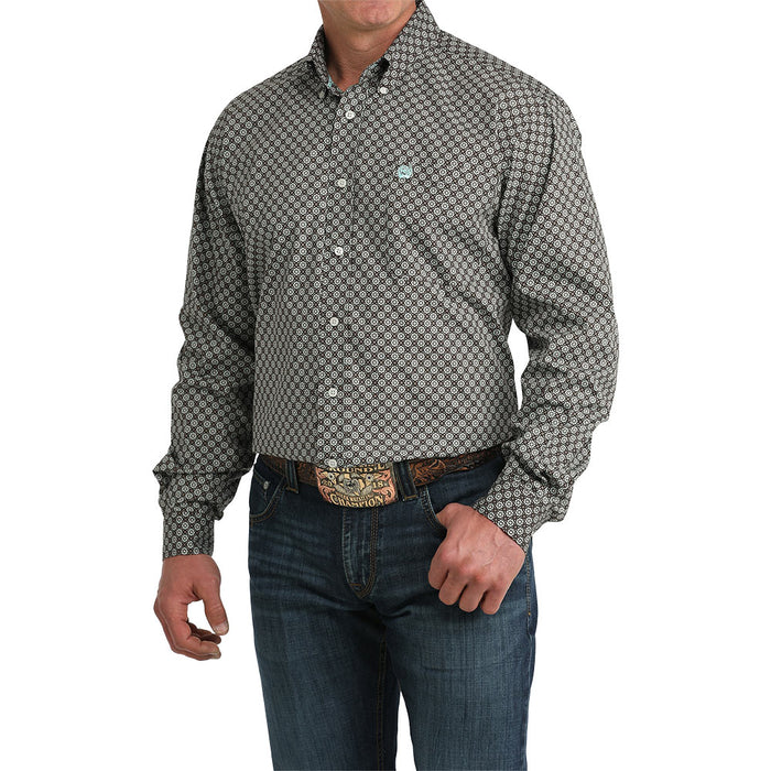 Cinch Men's Brown Small Floral Print Shirt
