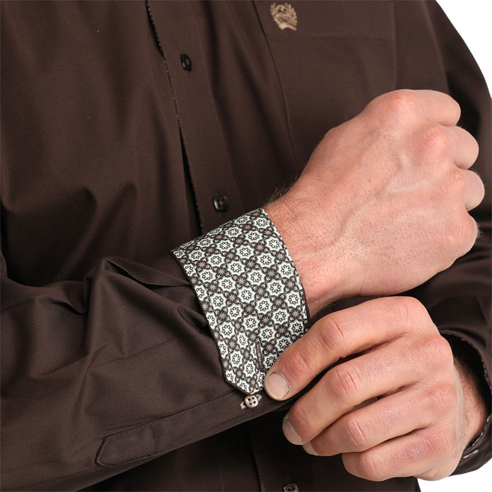 Cinch Men's Brown Solid Shirt