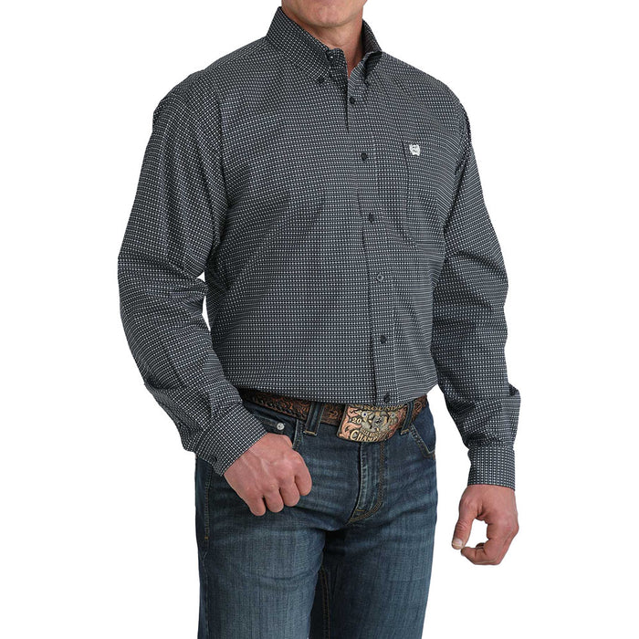 Cinch Men's Navy Small Print Shirt