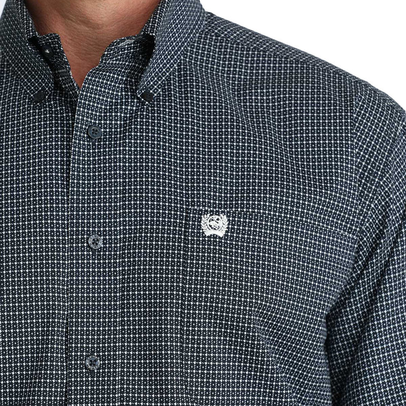 Cinch Men's Navy Small Print Shirt
