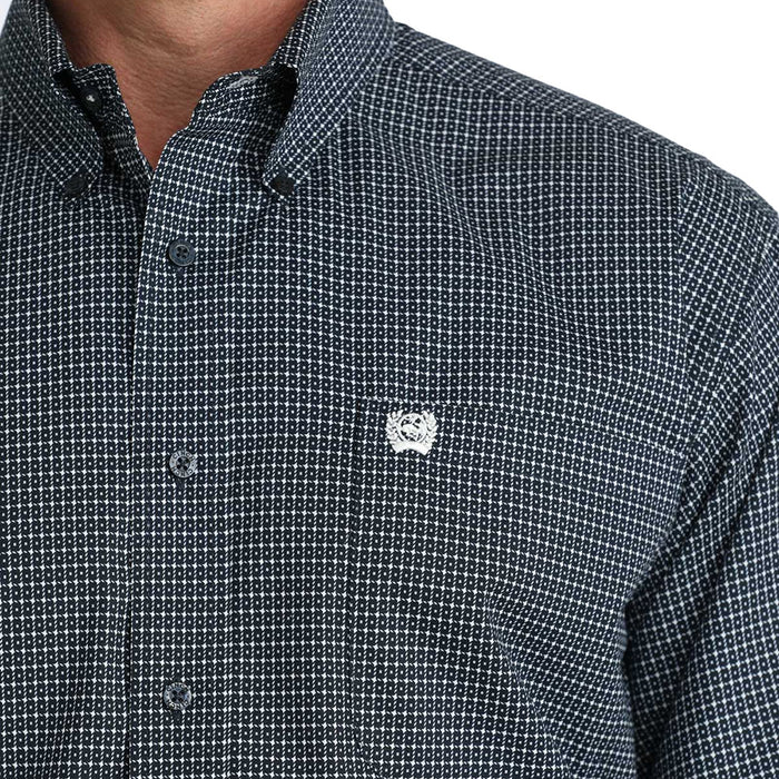 Cinch Men's Navy Small Print Shirt