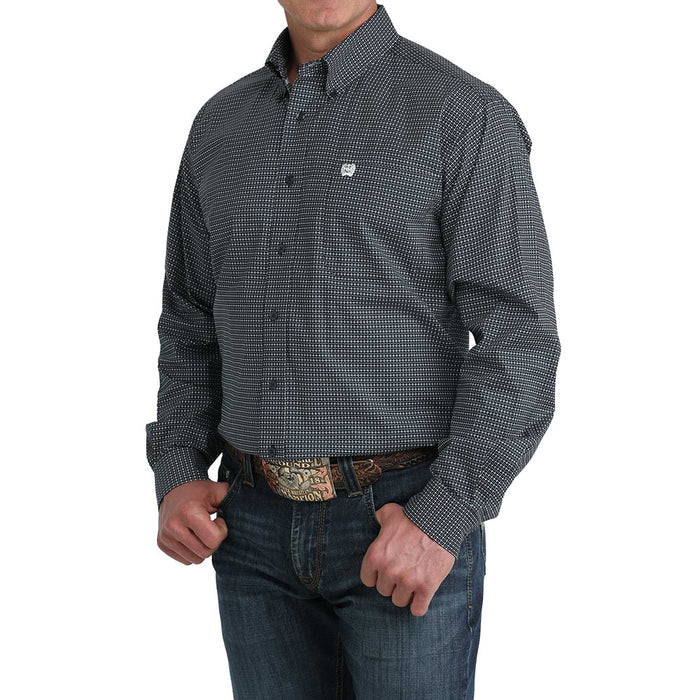 Cinch Men's Navy Small Print Shirt