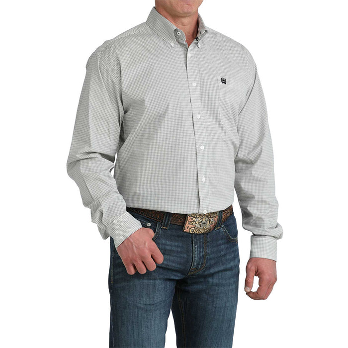 Cinch Men's White Small Check Shirt