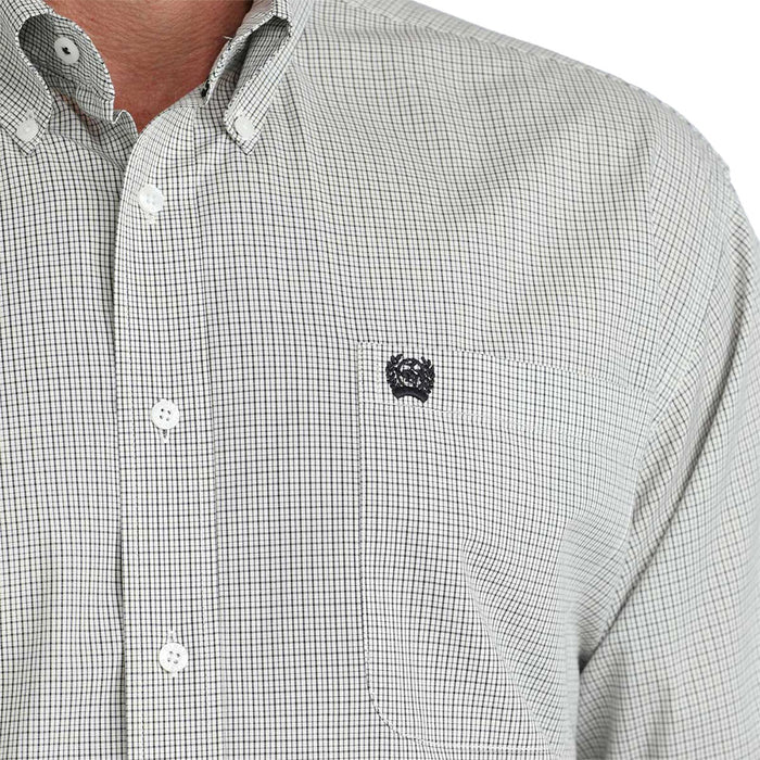 Cinch Men's White Small Check Shirt