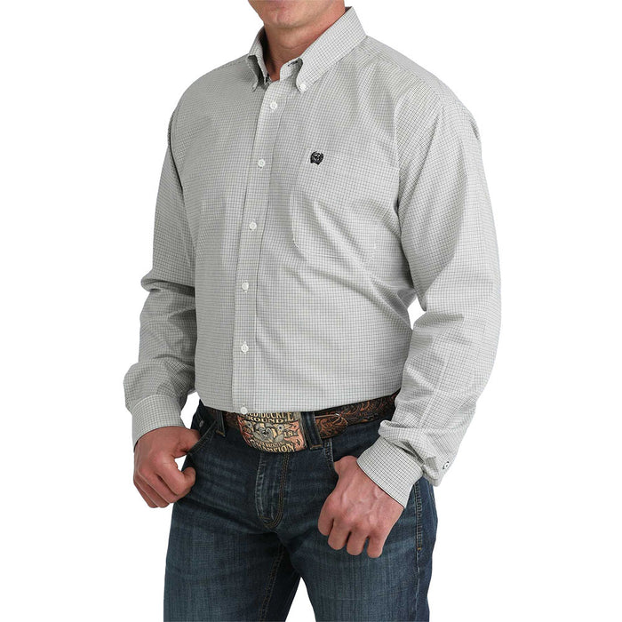 Cinch Men's White Small Check Shirt