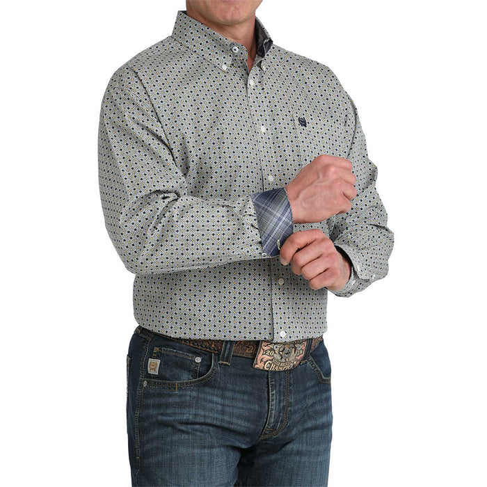 Cinch Men's Circle Geo Print Long Sleeve Shirt