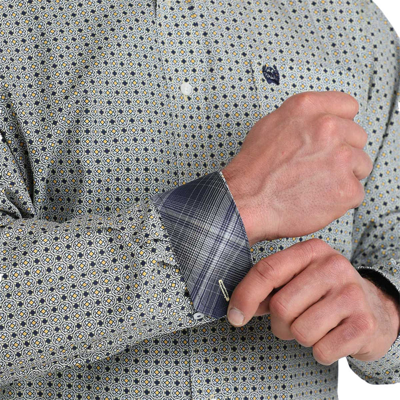 Cinch Men's Circle Geo Print Long Sleeve Shirt