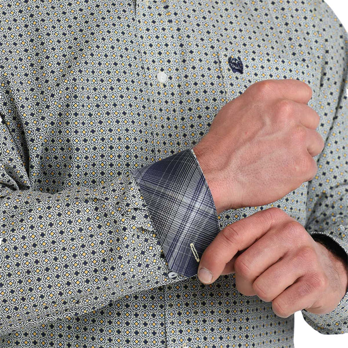 Cinch Men's Circle Geo Print Long Sleeve Shirt
