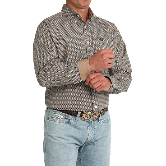 Cinch Men's Khaki Print Long Sleeve Shirt