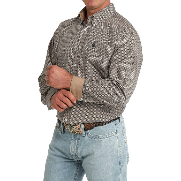 Cinch Men's Khaki Print Long Sleeve Shirt