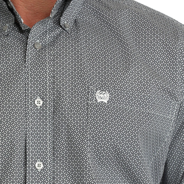 Cinch Men's Grey Print Long Sleeve Shirt