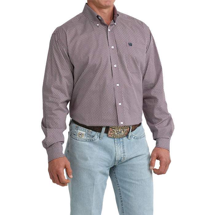 Cinch Men's Long Sleeve Purple Print Shirt