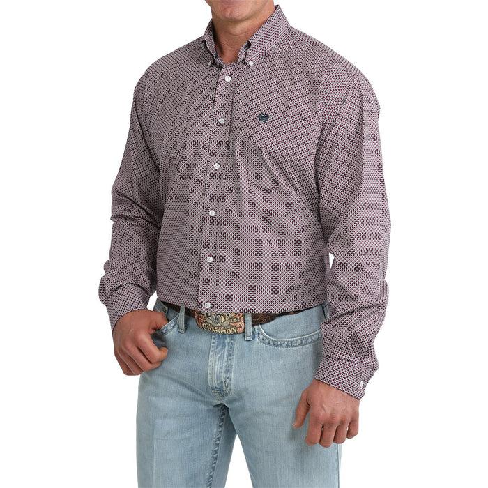 Cinch Men's Long Sleeve Purple Print Shirt