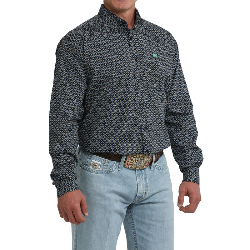 Cinch Men's Black Printed Long Sleeve Shirt