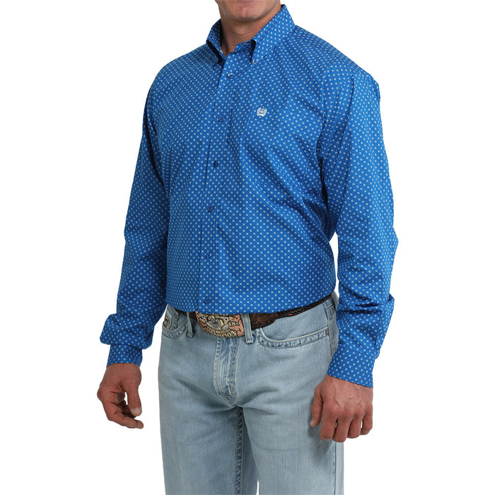 Cinch Men's Royal Blue Print Long Sleeve Shirt