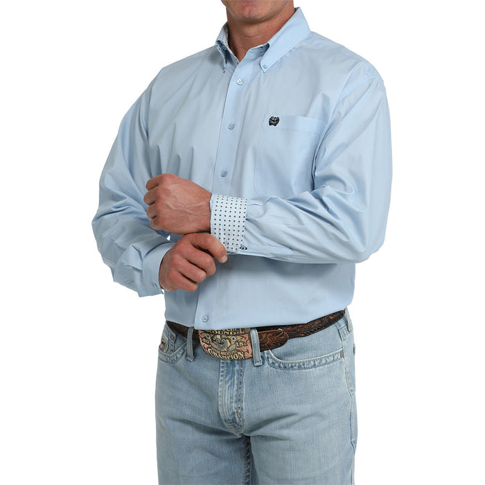 Cinch Men's Solid Light Blue Long Sleeve Shirt