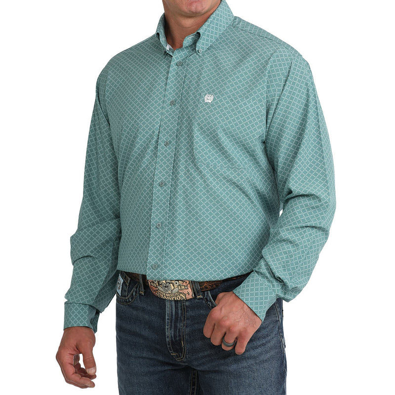 Cinch Men's Blue Printed ArenaFlex Shirt