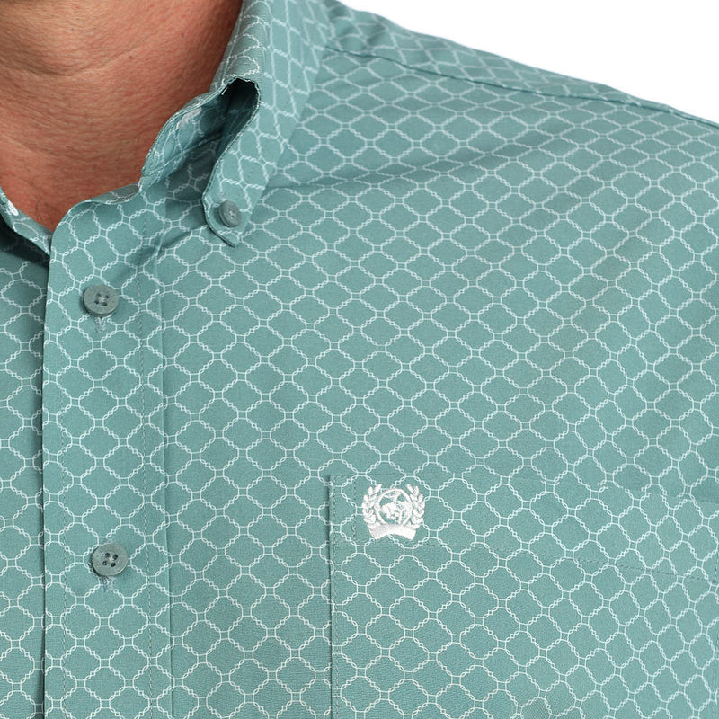 Cinch Men's Blue Printed ArenaFlex Shirt
