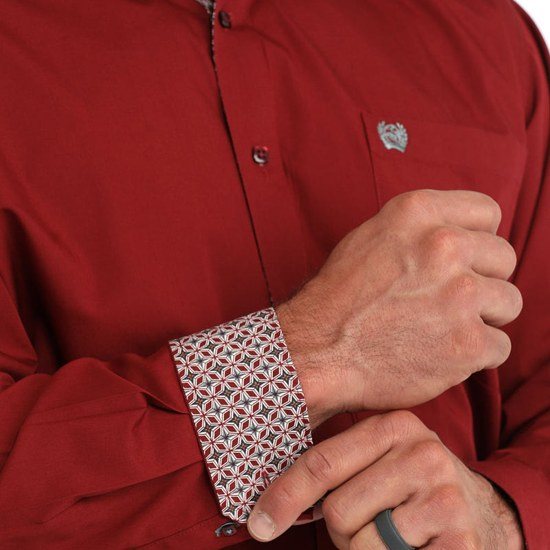 Cinch Men's Burgundy Solid Shirt