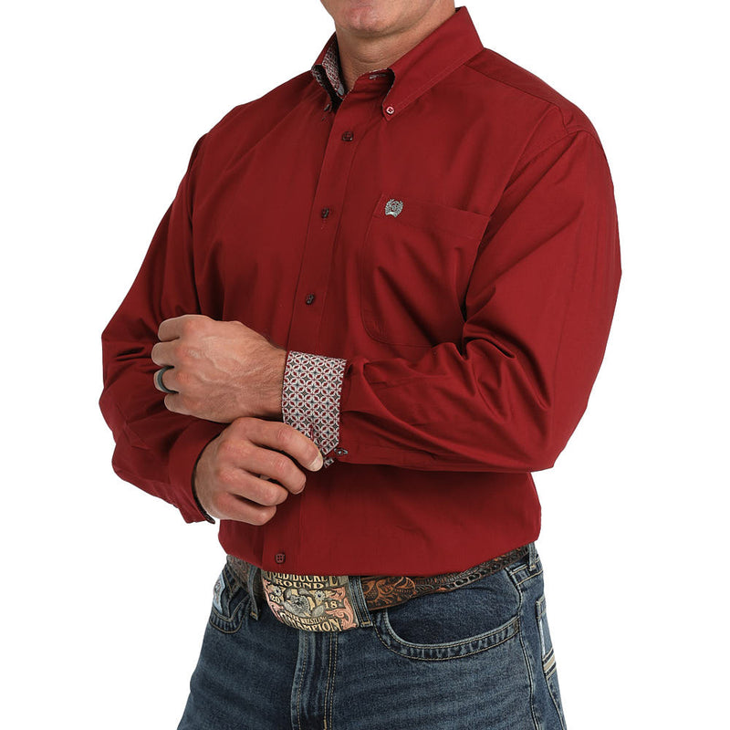 Cinch Men's Burgundy Solid Shirt