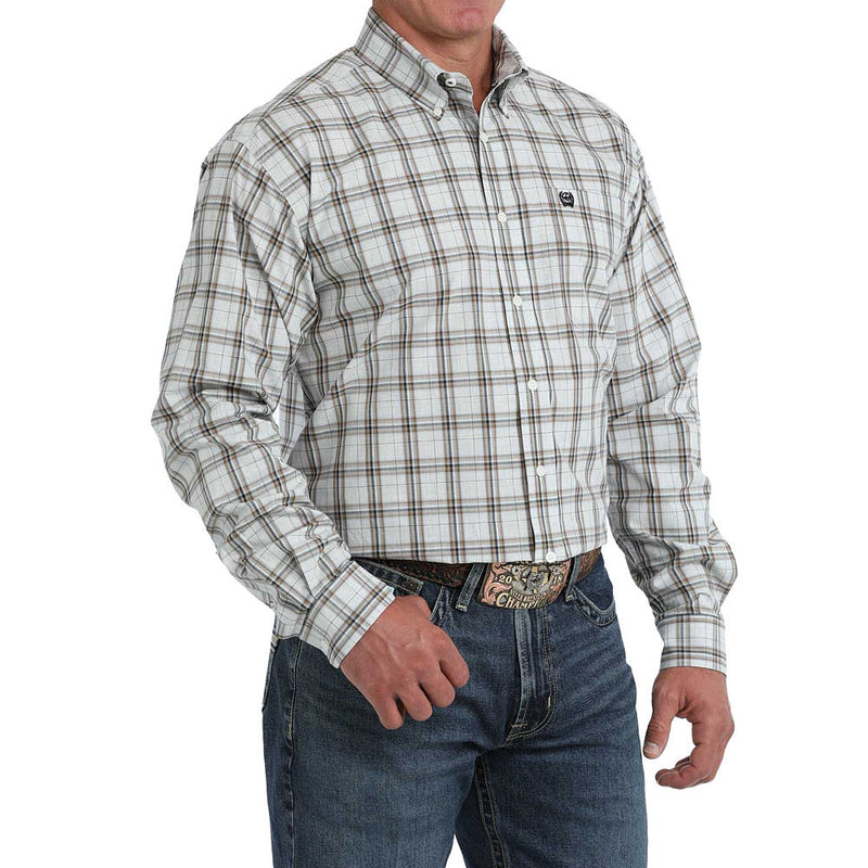 Cinch Men's Cream Plaid Shirt