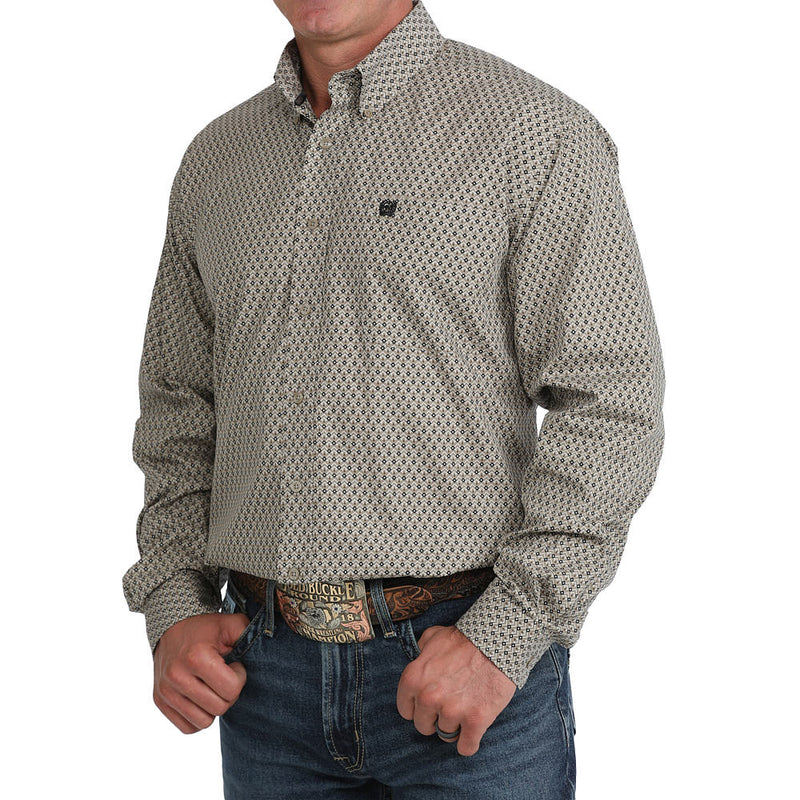 Cinch Men's Khaki Print Shirt