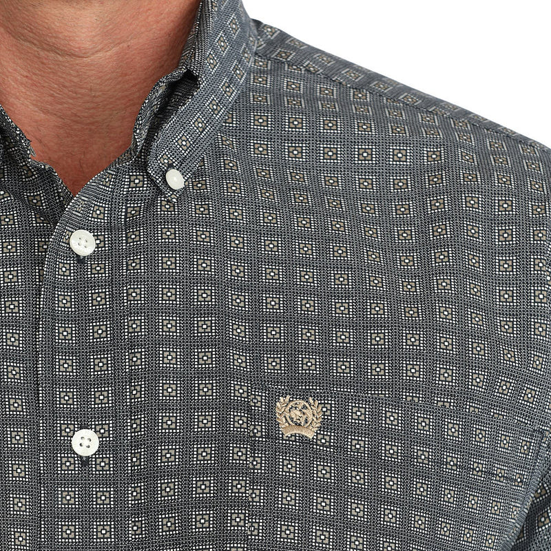 Cinch Men's Navy Print Long Sleeve Shirt