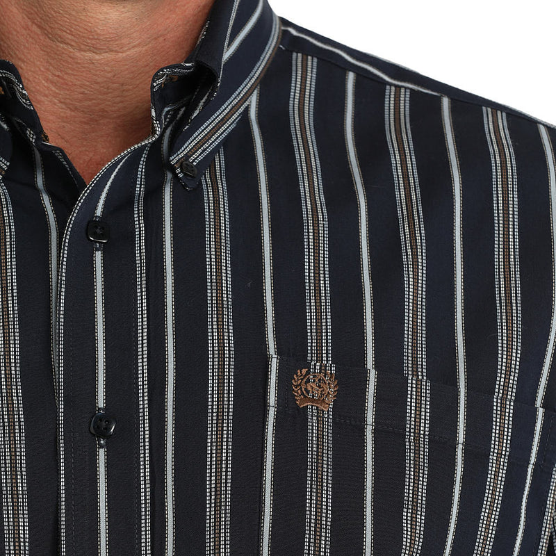 Cinch Men's Navy Striped Shirt