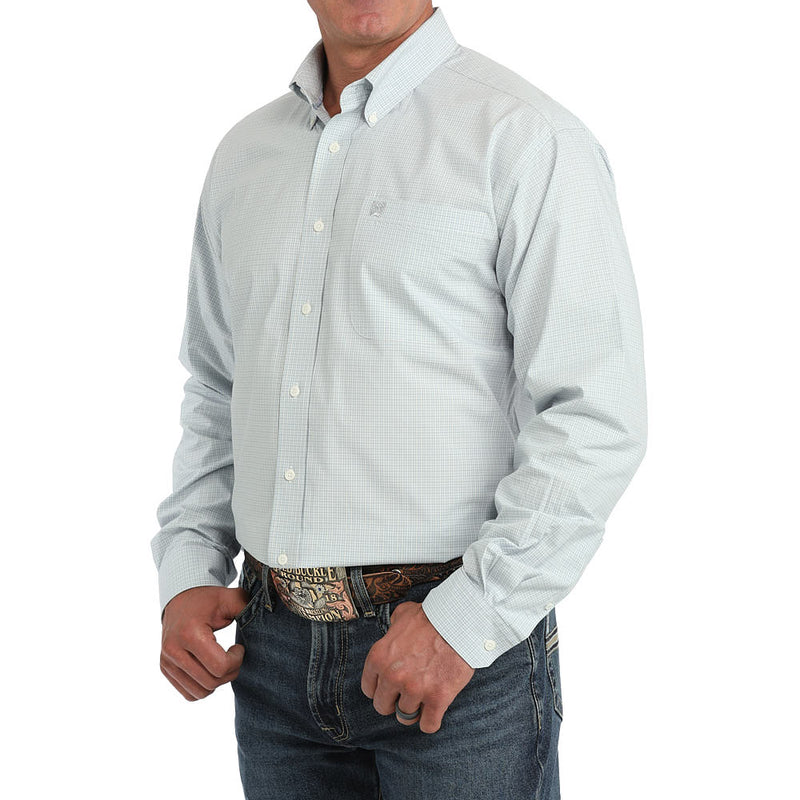 Cinch Men's Light Blue Plaid Shirt