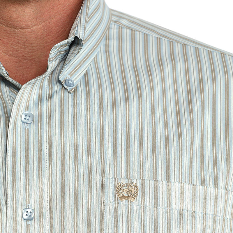 Cinch Men's Light Blue Striped Shirt