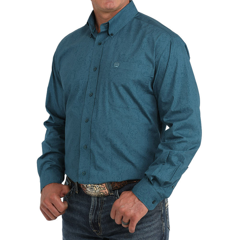 Cinch Men's Blue Paisley Printed Shirt