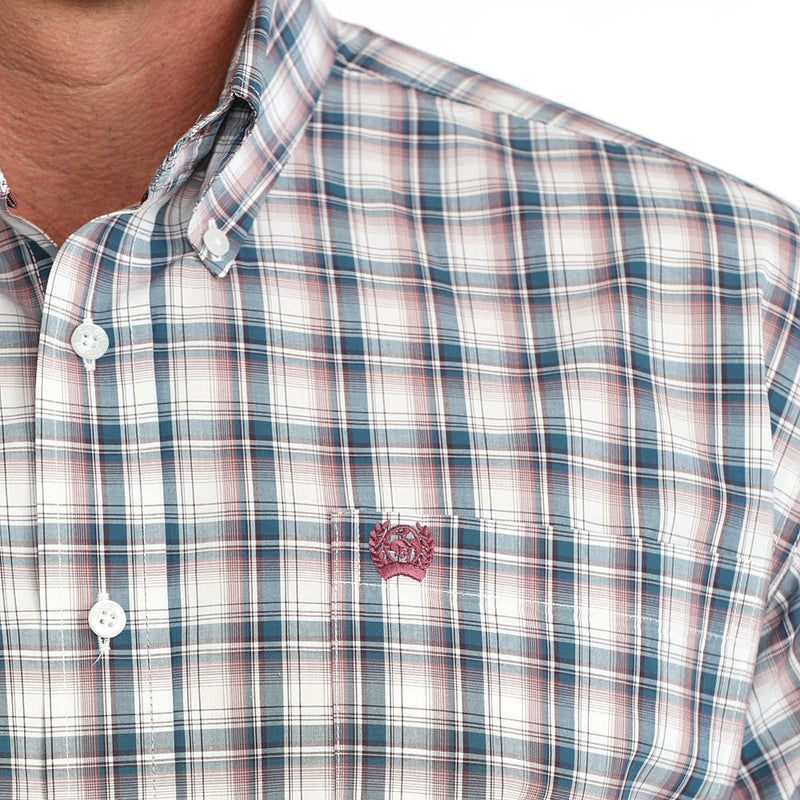 Cinch Men's White Plaid Shirt
