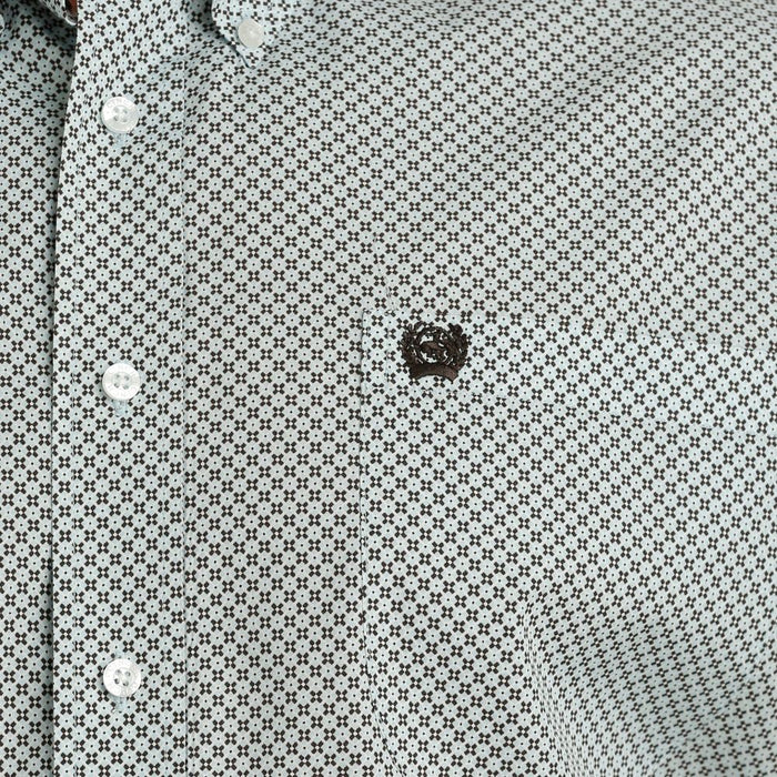 Cinch Men's Classic Fit Blue Print Button Down