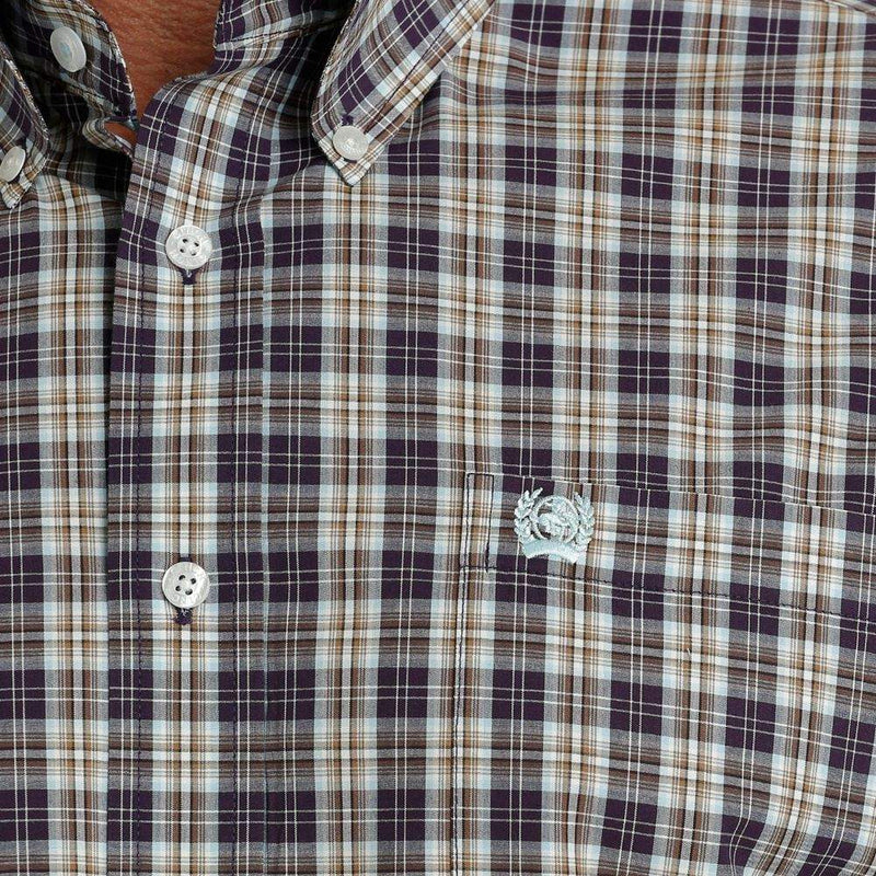 Cinch Men's Classic Fit Purple Plaid Button Down