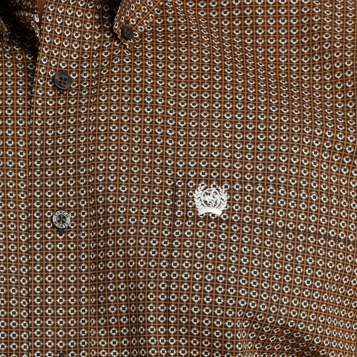 Cinch Men's Classic Fit Brown Print Button Down