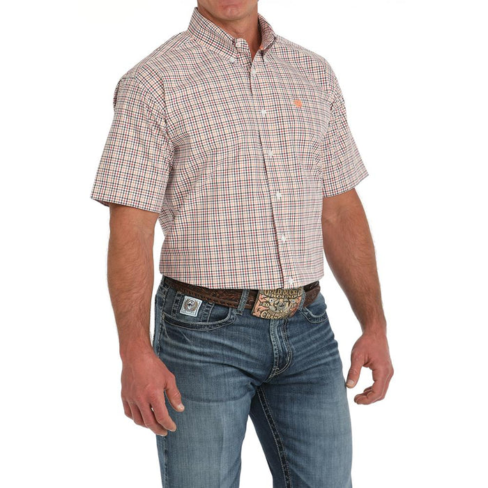 Cinch Men White Plaid Classic Shirt