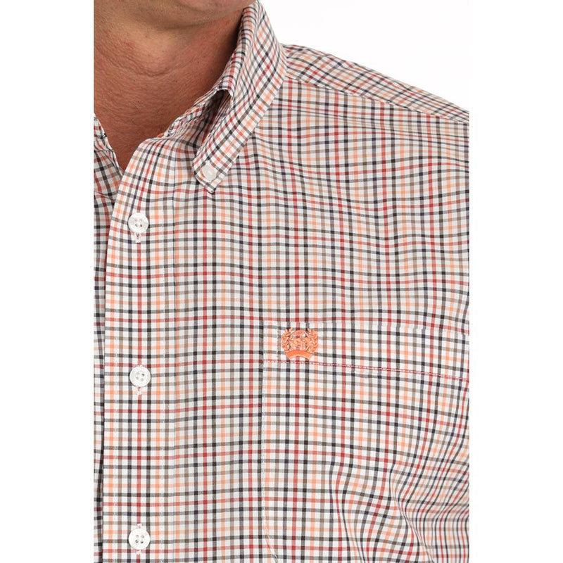 Cinch Men White Plaid Classic Shirt
