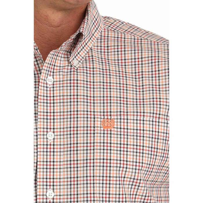 Cinch Men White Plaid Classic Shirt