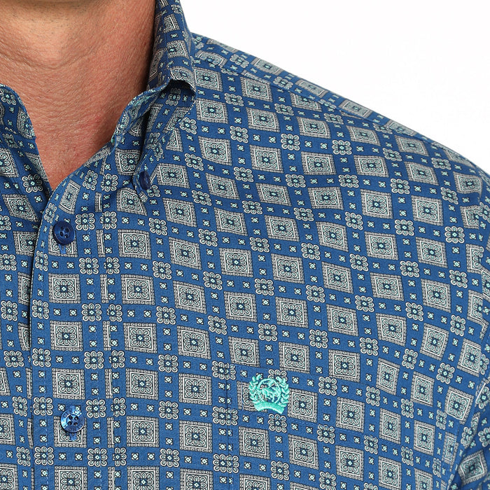Cinch Men's Royal Blue Short Sleeve Shirt