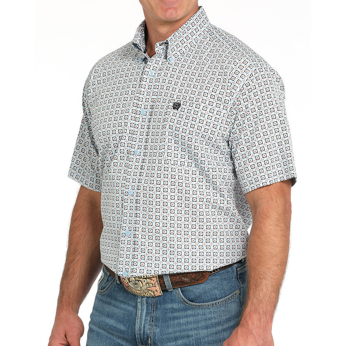 Cinch Men's Light Blue Print Shirt