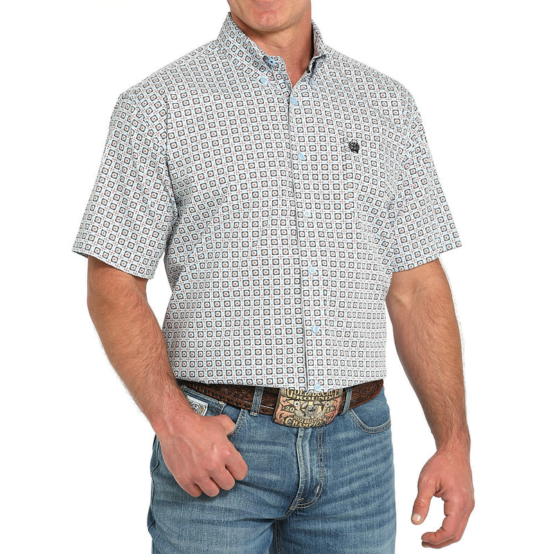 Cinch Men's Light Blue Print Shirt