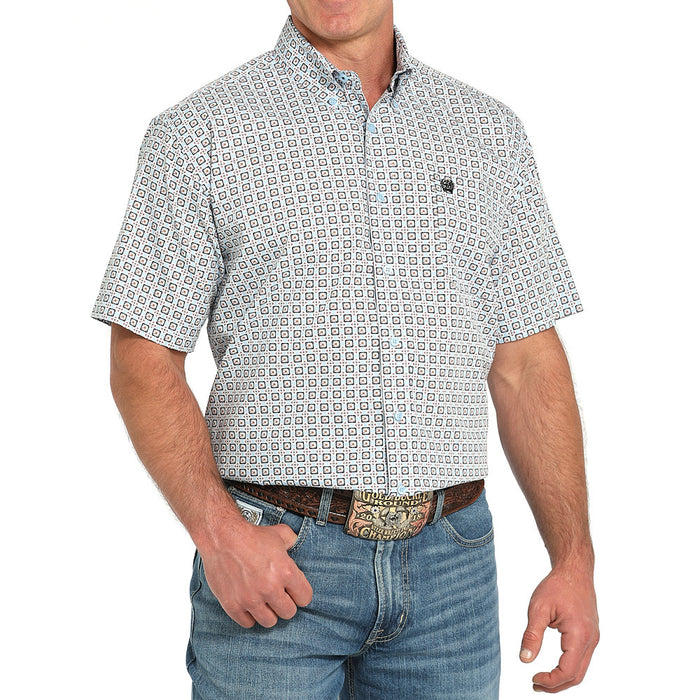 Cinch Men's Light Blue Print Shirt