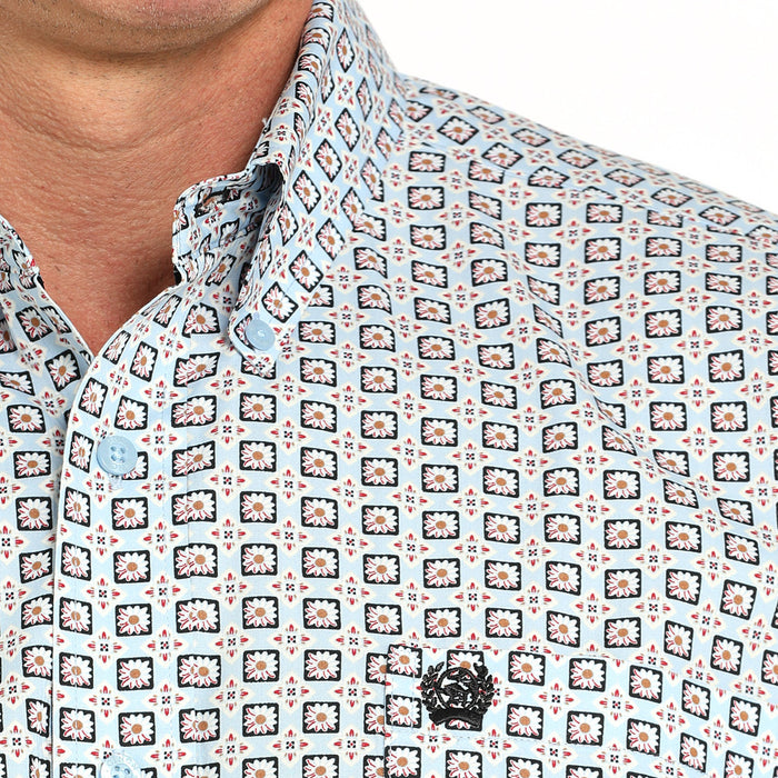 Cinch Men's Light Blue Print Shirt
