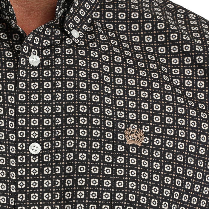 Cinch Men's Navy Print Short Sleeve Shirt