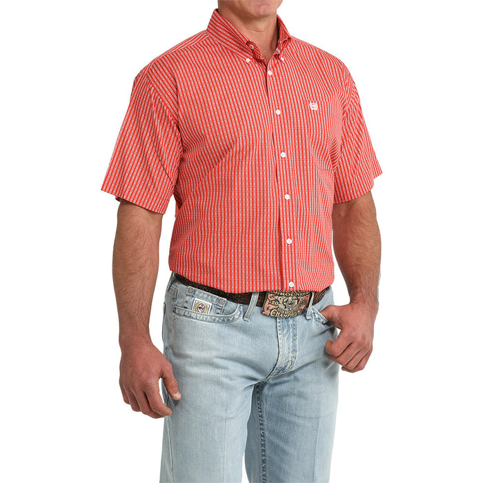 Cinch Men's Red Print Short Sleeve Shirt