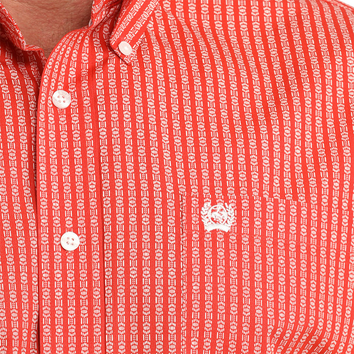 Cinch Men's Red Print Short Sleeve Shirt