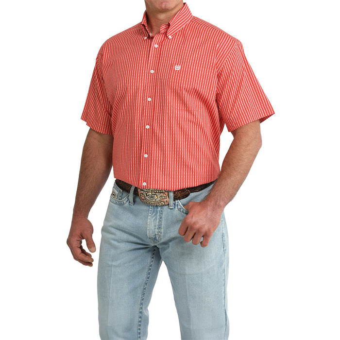 Cinch Men's Red Print Short Sleeve Shirt