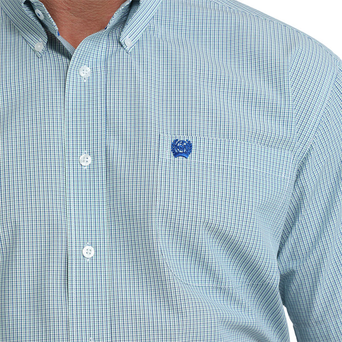 Cinch Men's White Plaid Short Sleeve Shirt