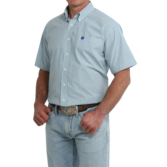 Cinch Men's White Plaid Short Sleeve Shirt