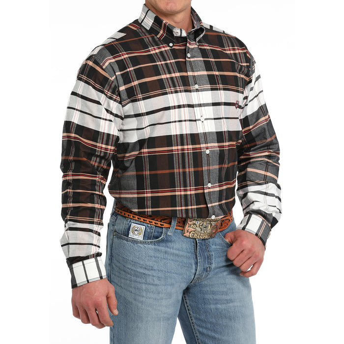 Cinch Men's Black Vintage Plaid Button Down Shirt